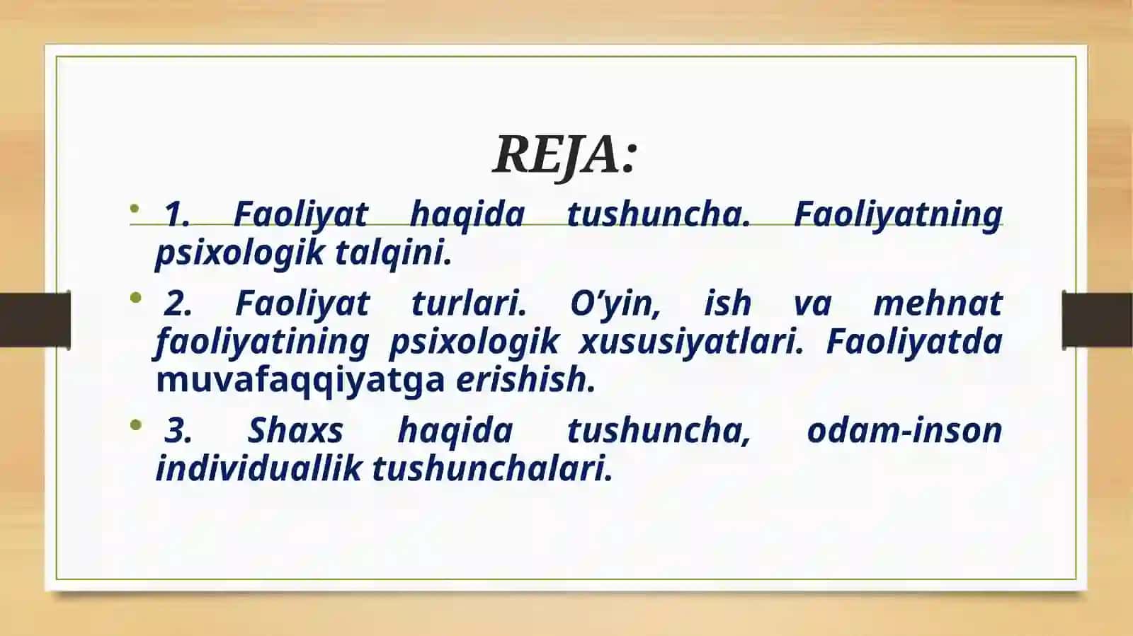 Faoliyat haqida tushuncha 2