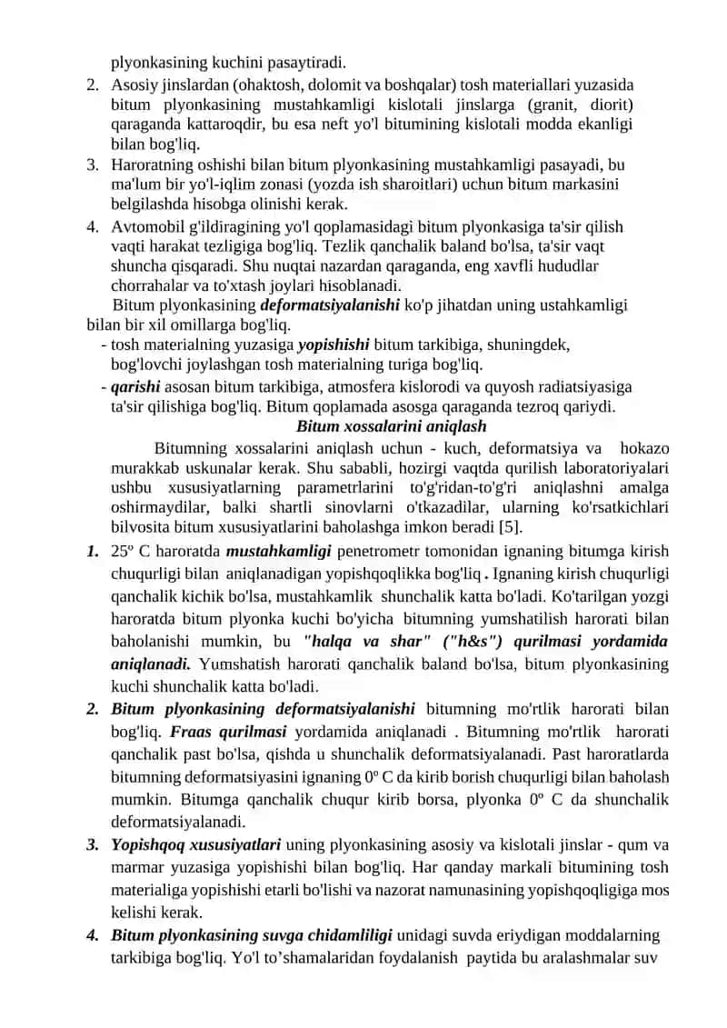 Organik bog‘lovchi materiallarni tarkibi va tuzilishi 2