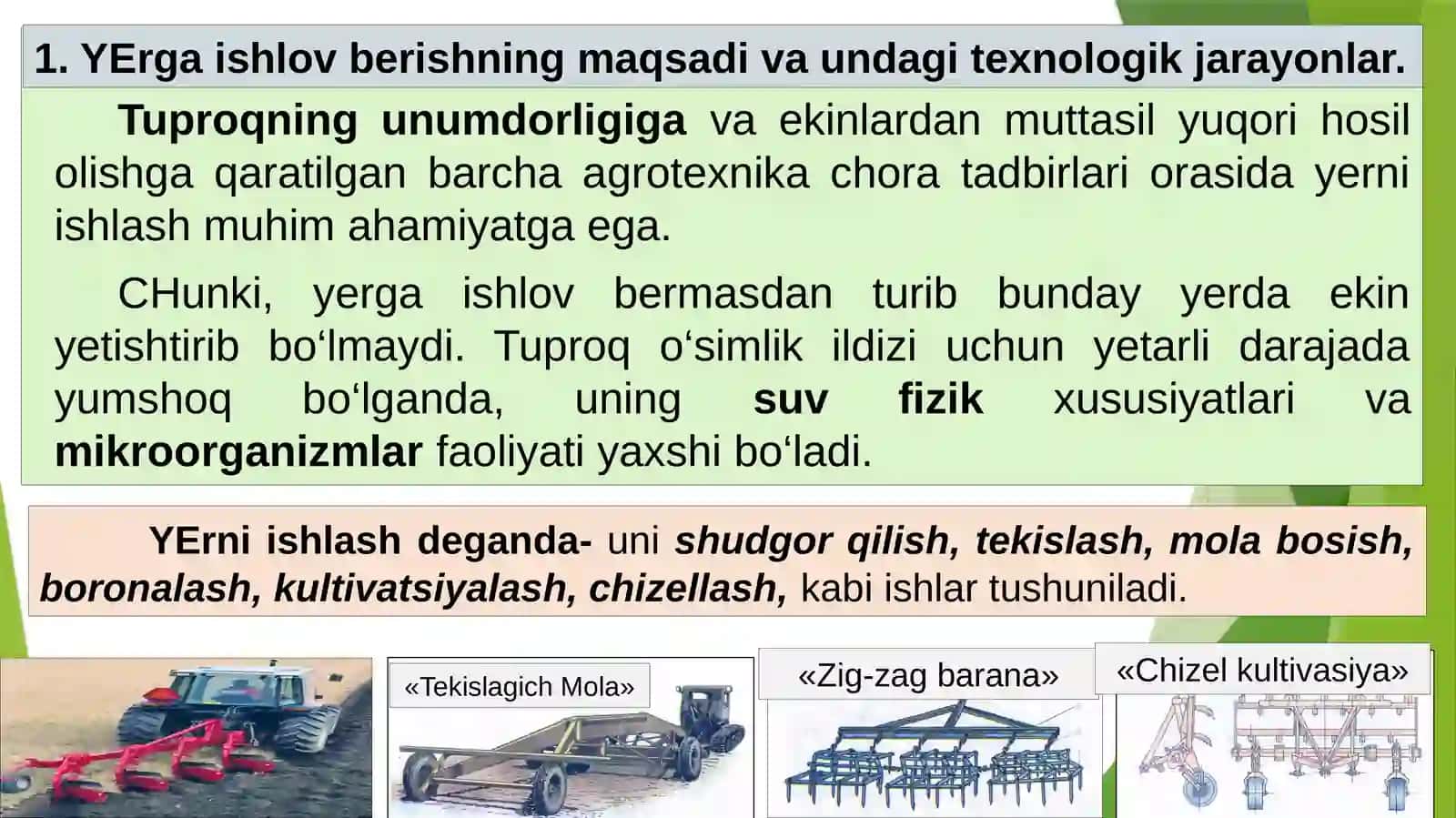 Organik dehqonchilik va o'rmon melioratsiya 2