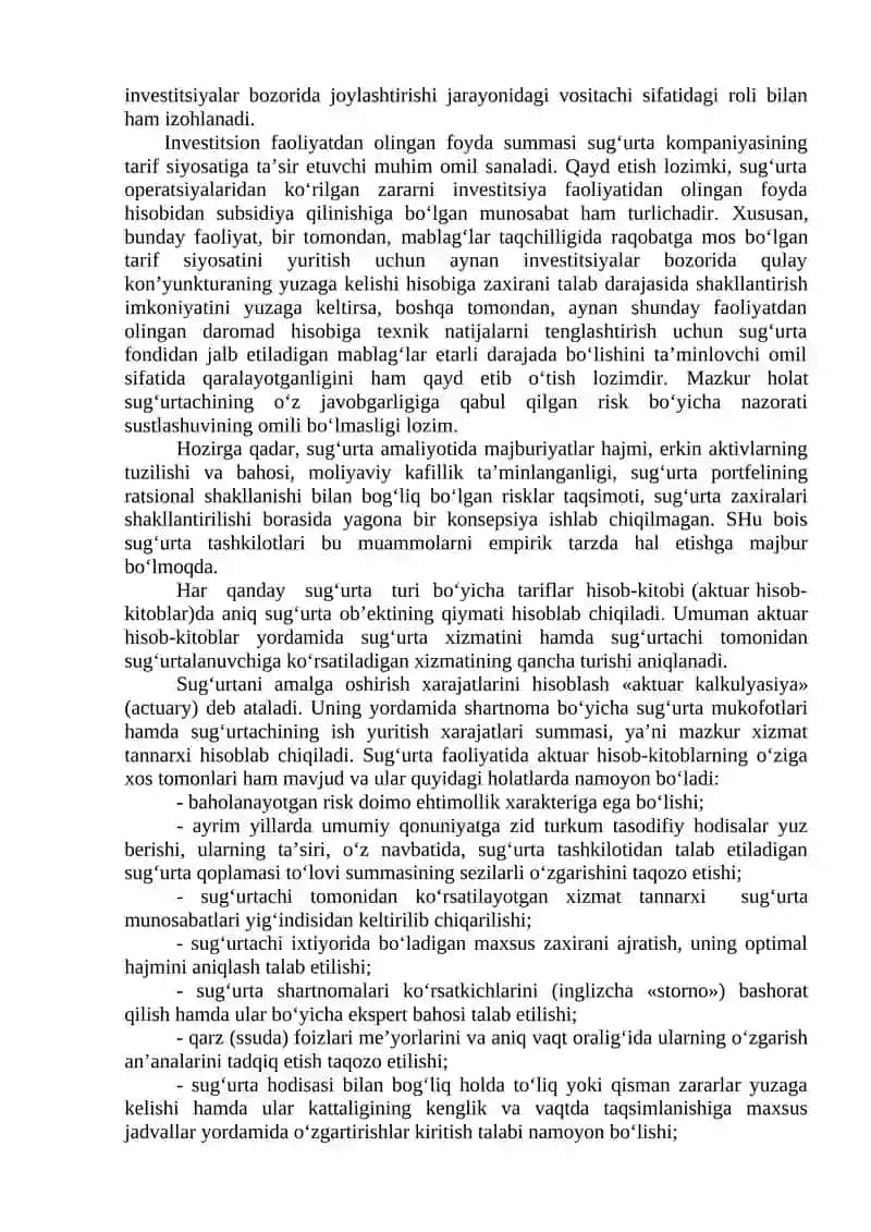 Sug'urtada Tarif Siyosati 2