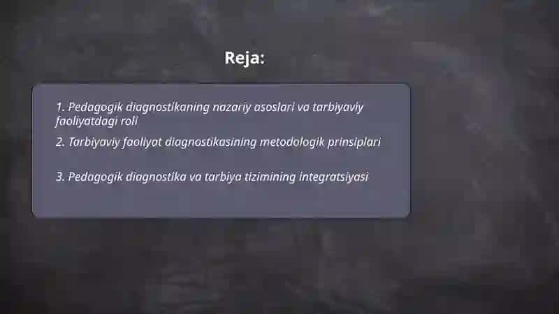Tarbiyaviy faoliyat diagnostikasi va korreksiyasi fani pedagogik diagnostikaning ilmiy va amaliy sohasi sifatida 2