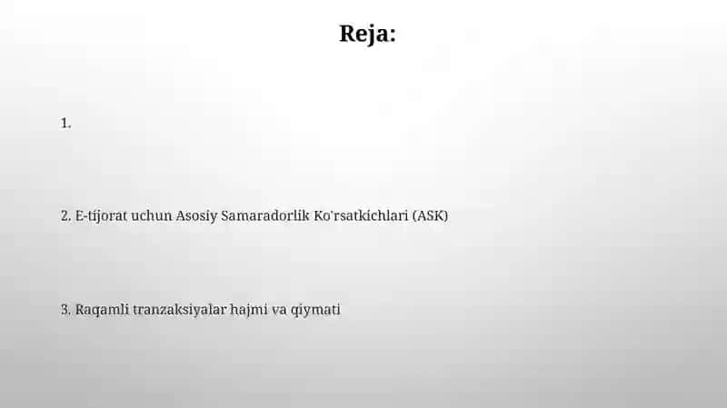 Raqamli Iqtisodiyot Ko'rsatkichlari 2