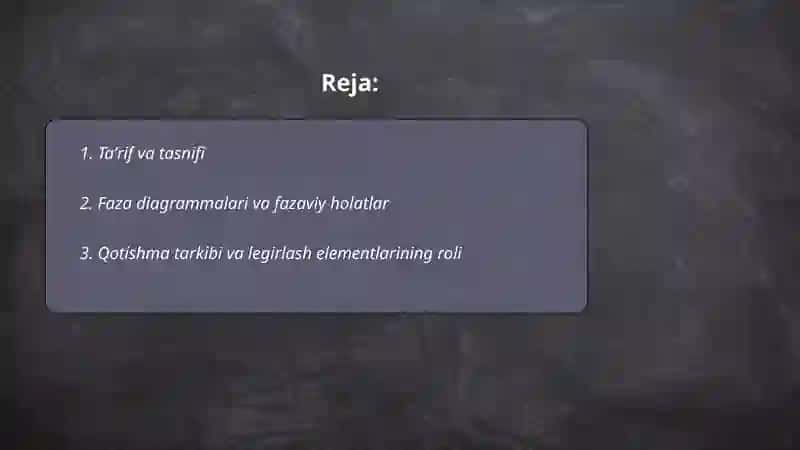 Metallmaslarning umumiy xossalari 2