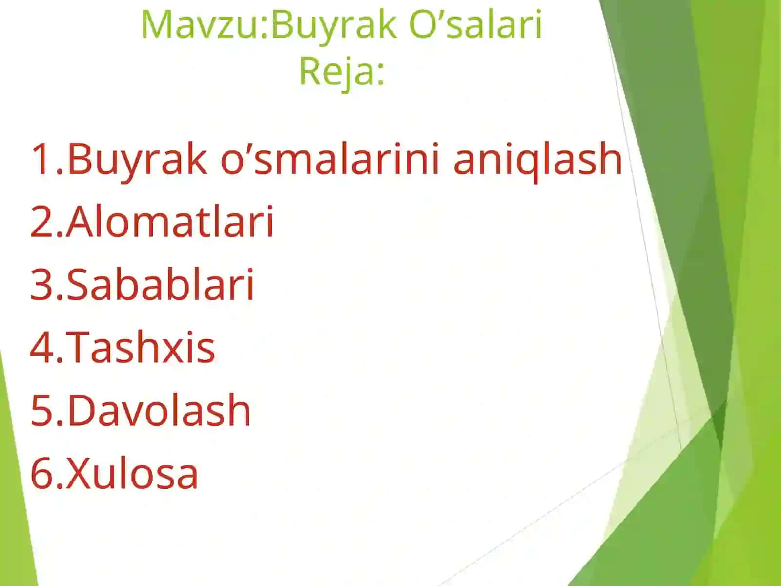TTATFDAVOLASH ISHI-2407B GURUH TALABASIMUHAMEDOV TOLIBJONINGURALOGIYAFANIDAN YOZGAN MUSTAQIL ISHI 2