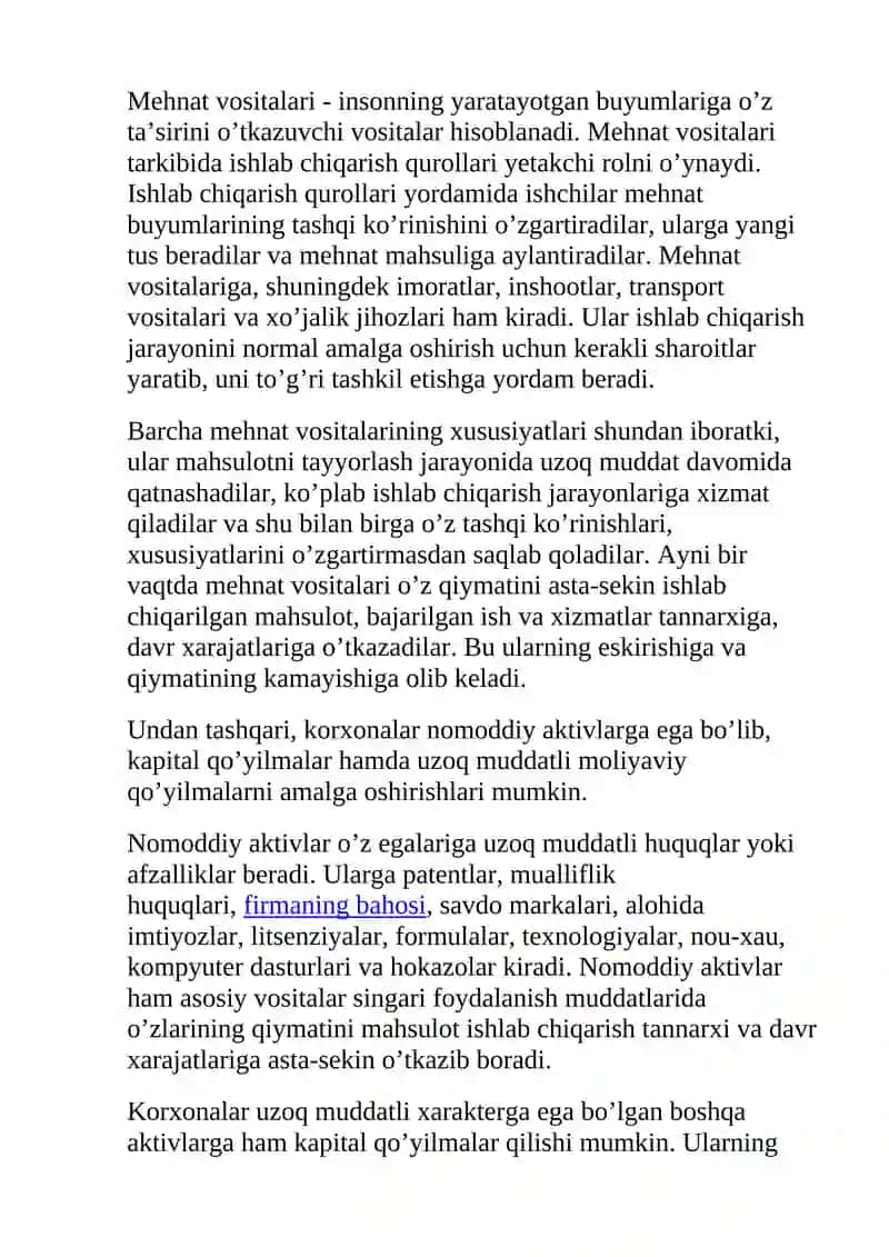 Xo’jalik mablag’lar va ularning kelib chiqish manbalari tasnifi 2