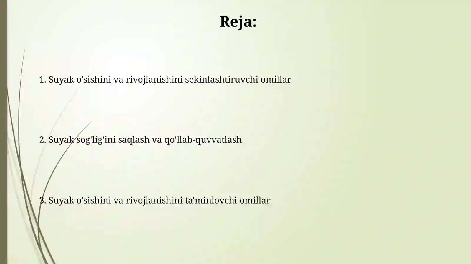 Suyaklarning o'sishi rivojlanishiga ta'sir etuvchi omillar 2