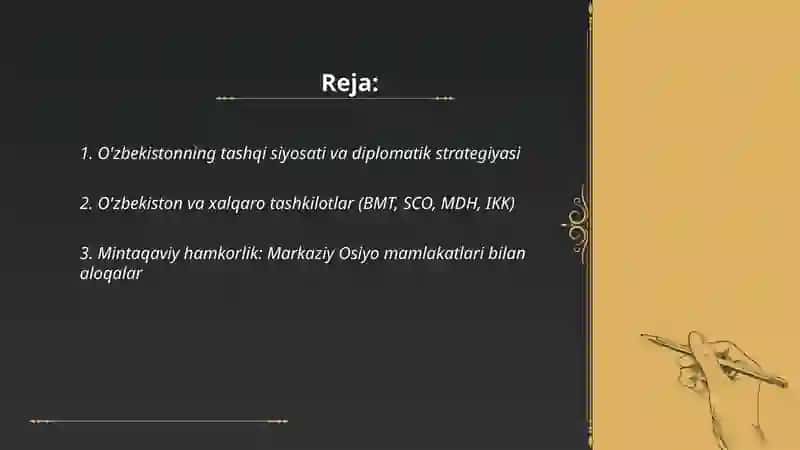 O'zbekiston va jahon hamjamiyati 2
