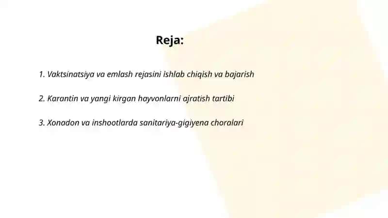 Chorvachilikda qolanadigan chora tadbirlar 2