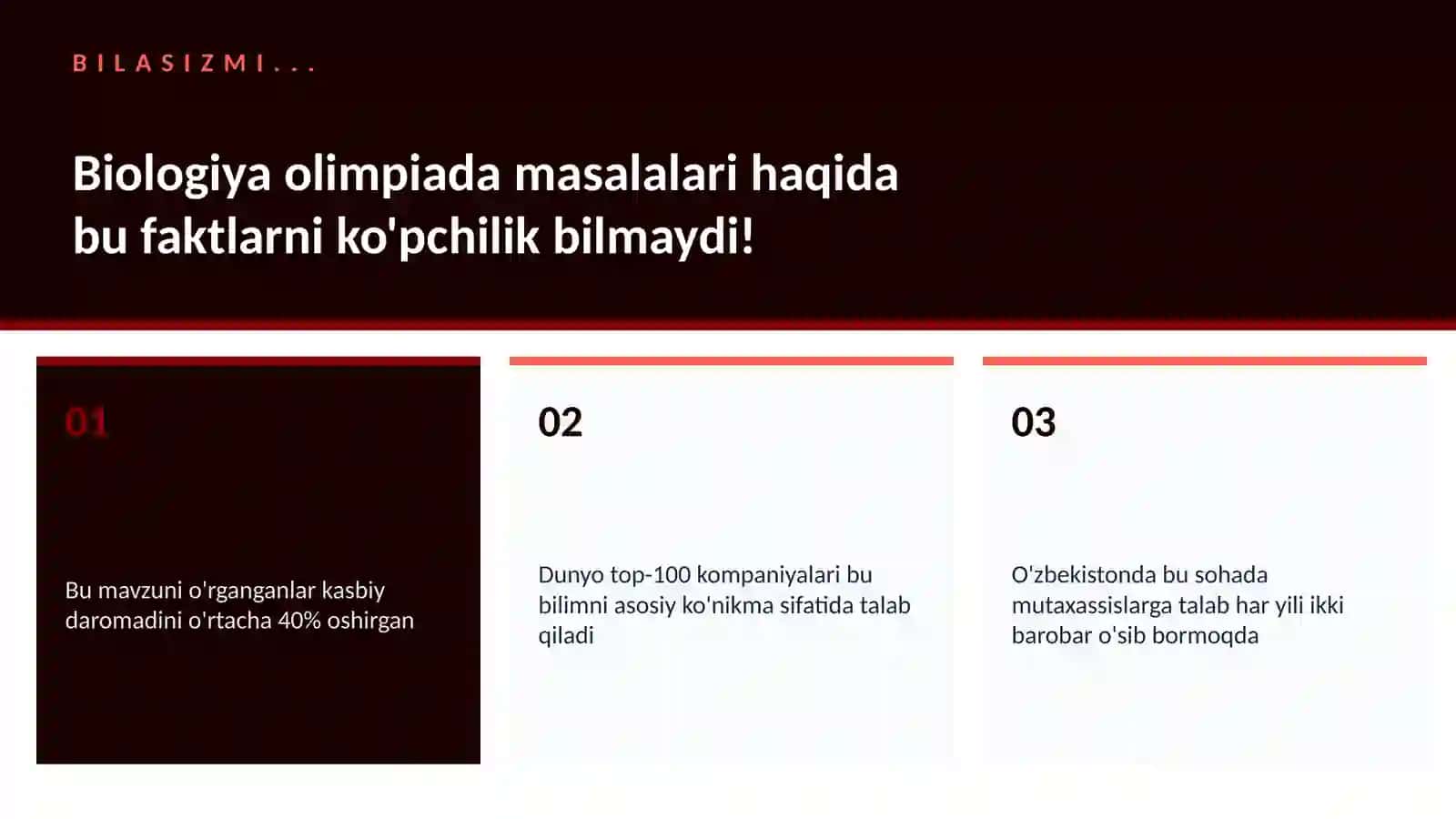 Biologiya olimpiada masalalari 2