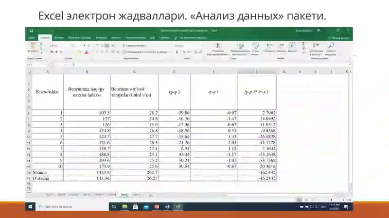 Эконометрик тадқиқотларда ахборот технологиялари 2