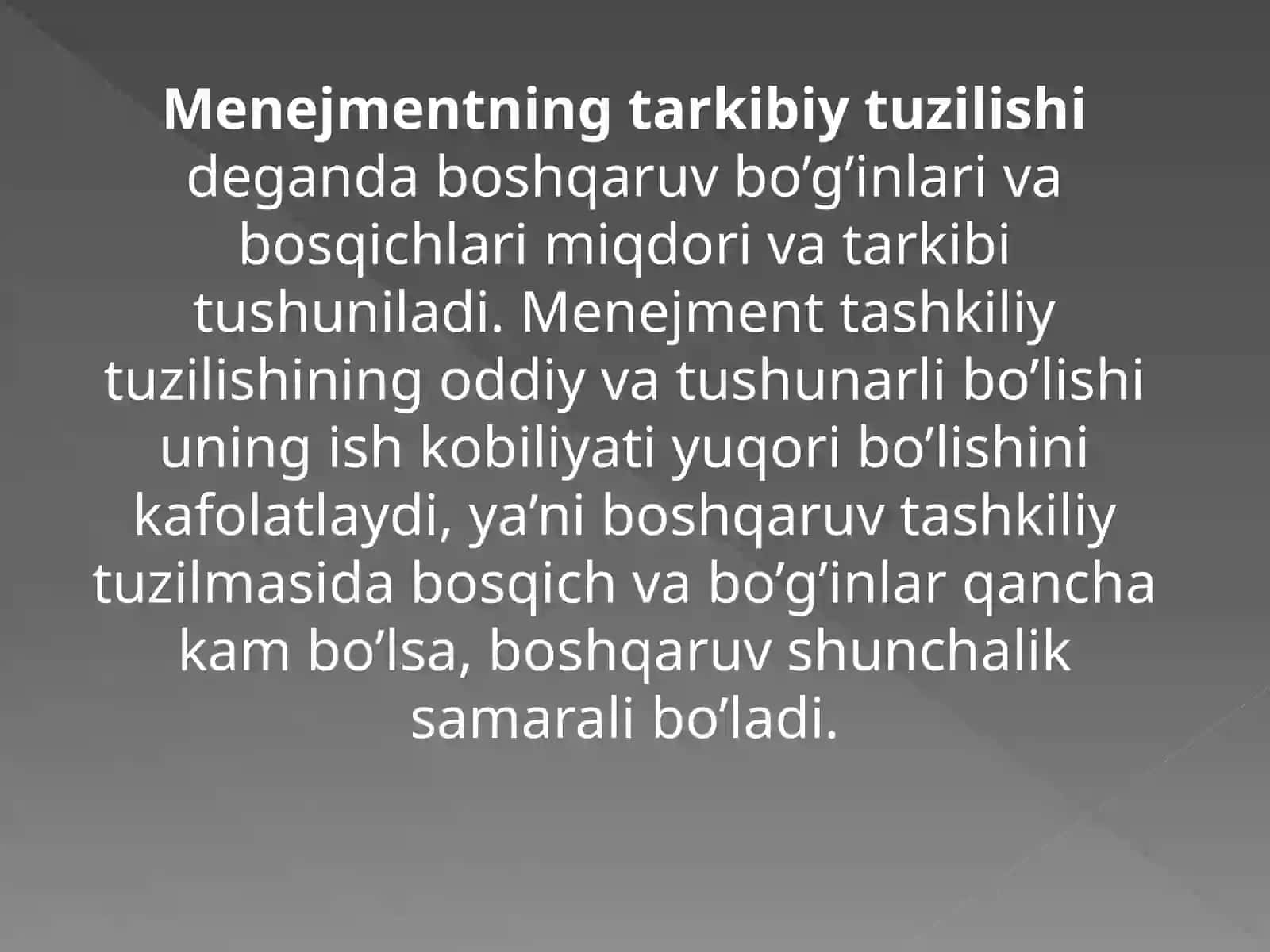 Tashkilot va uning tashkiliy tuzilmasi 2