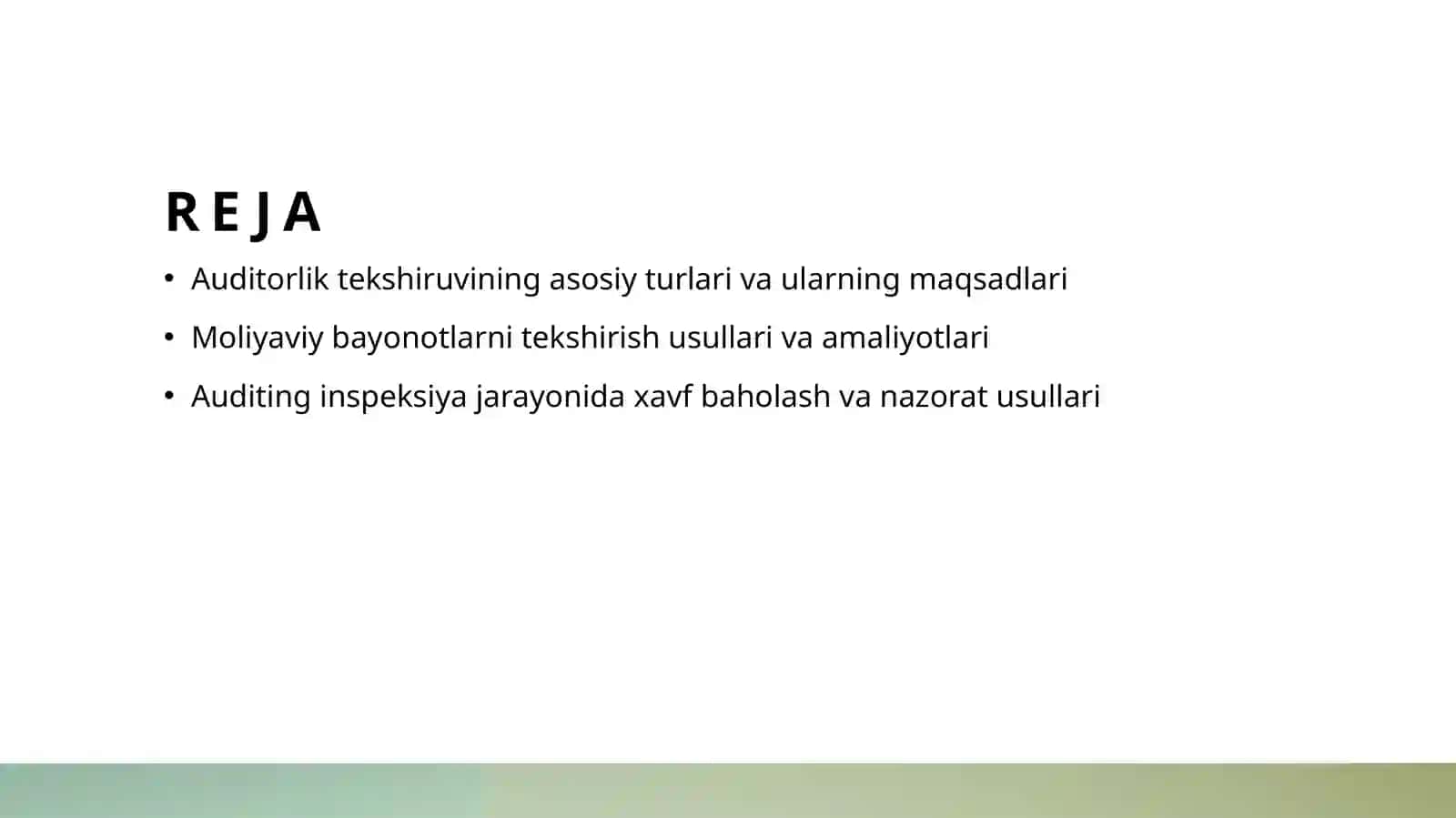 Auditorlik tekshiruvining turlari 2