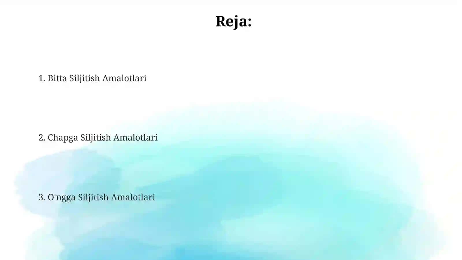 Dasturlash fanidan chapga va oʻngga surish amallari 2