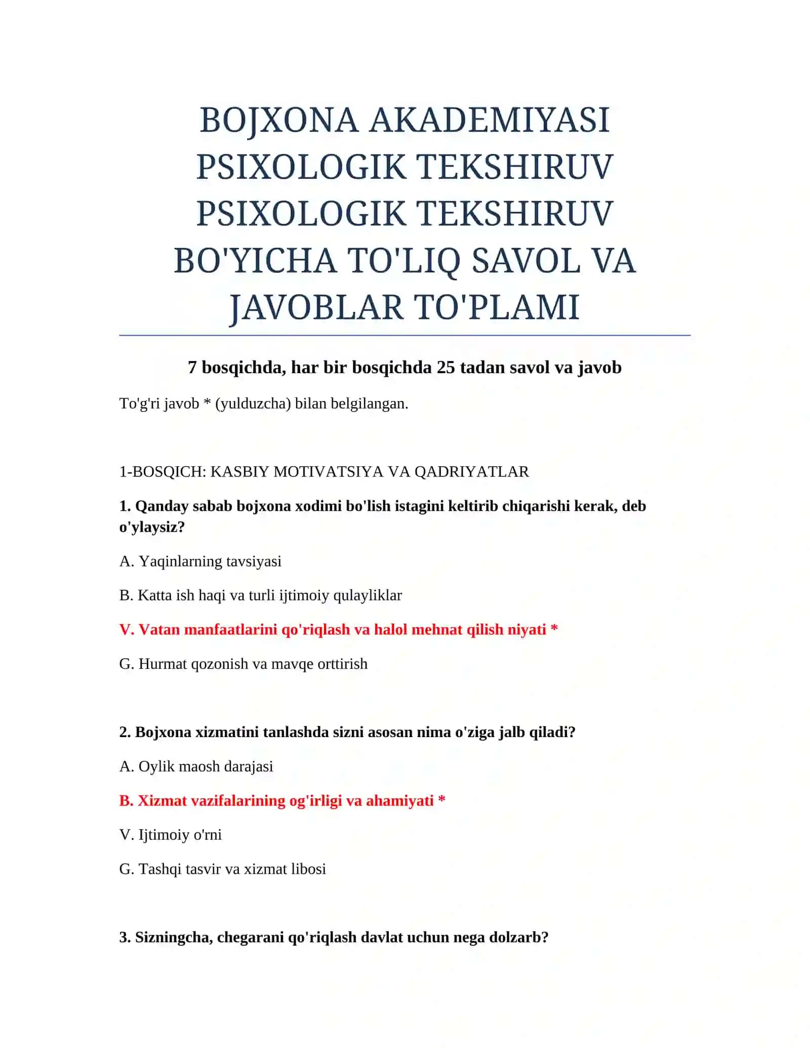 PSIXOLOGIK TEKSHIRUV 2
