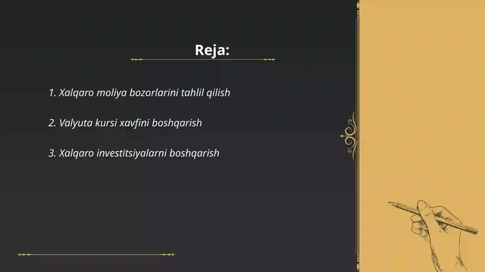 Xalqaro moliya bozorlarini tahlil qilish 2