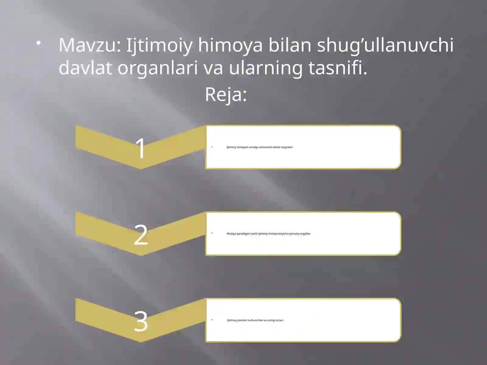 Ijtimoiy himoya bilan shug’ullanuvchi davlat organlari va ularning tasnifi 2