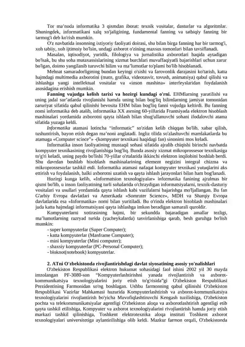 TA’LIMDA AXBOROT TEXNOLOGIYALARI FANINING PREDMETI, MAQSADI VA VAZIFALARI 2