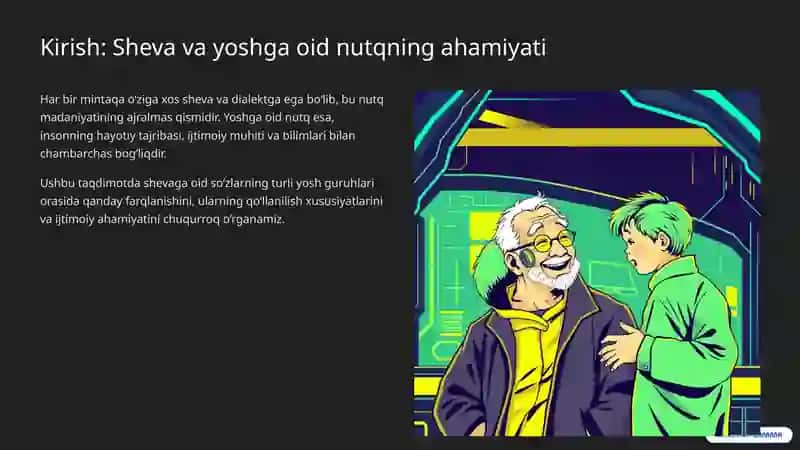 Shevalarga xos so‘zlarning yosh xususiyatlariga ko‘ra farqlanishi 2