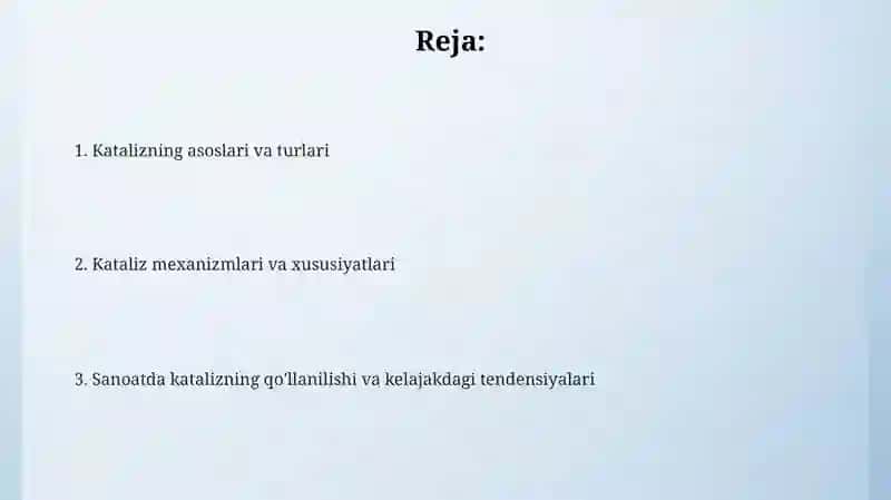 Kataliz va katalizatorlar 2
