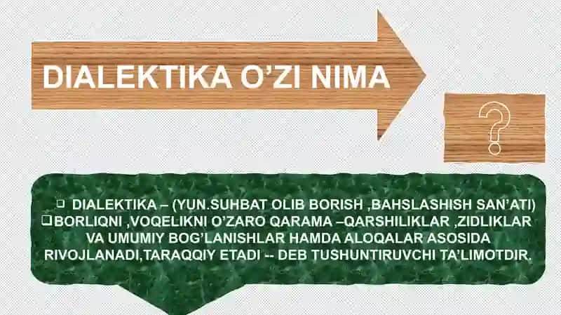 BORLIQ VA Yo'qlik dialektikasi 2