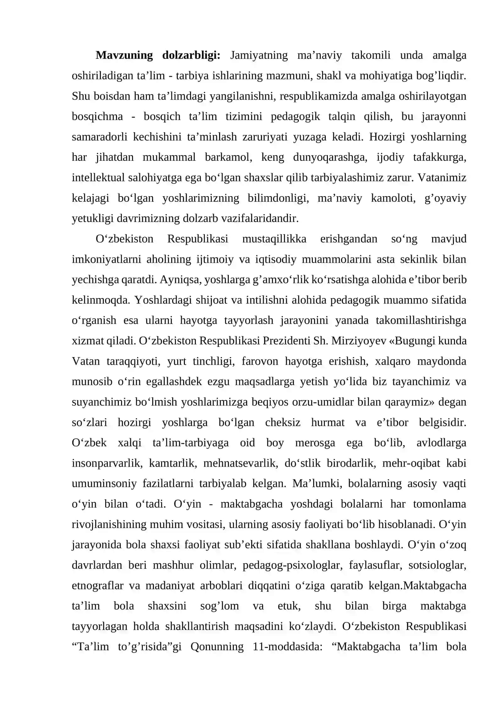 O’yin turlari va ulardan foydalanish 2