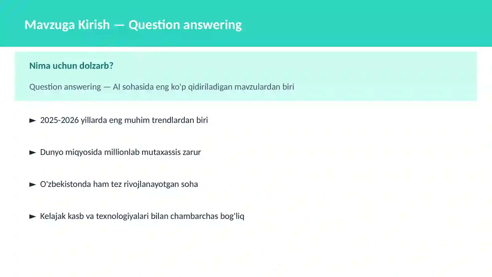 AI | NLP TABIIY TIL QAYTA ISHLASH 2