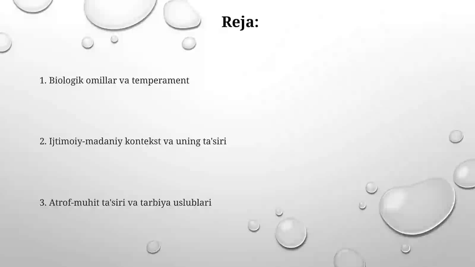Tarbiyaga ta'sir etuvchi omillar. Tarbiya nazariyasi va tarbiya turlari 2