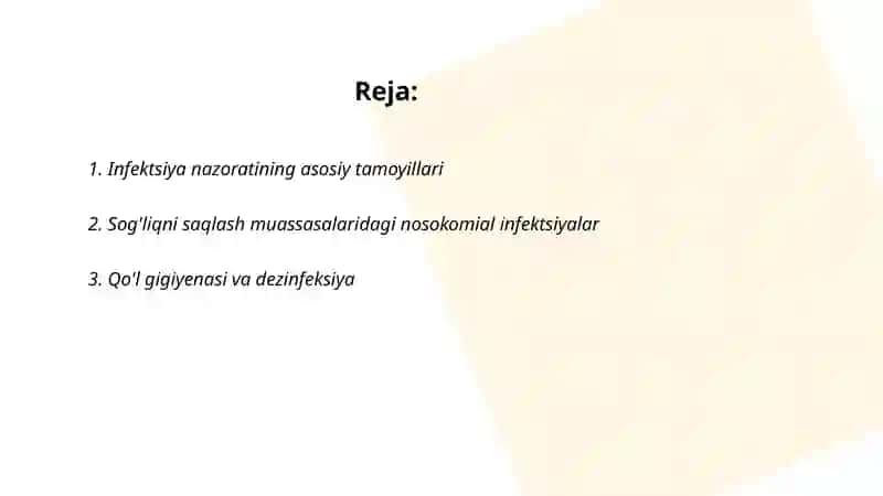 Infektsiya nazorati va infeksion xavfsizlik 2