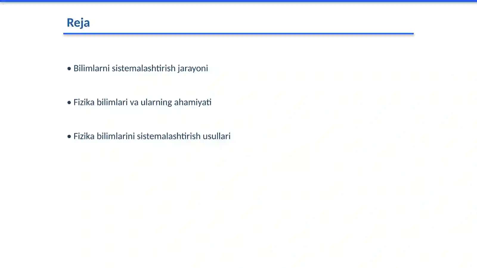 Fizika bilimlarni sistemalashtirish 2