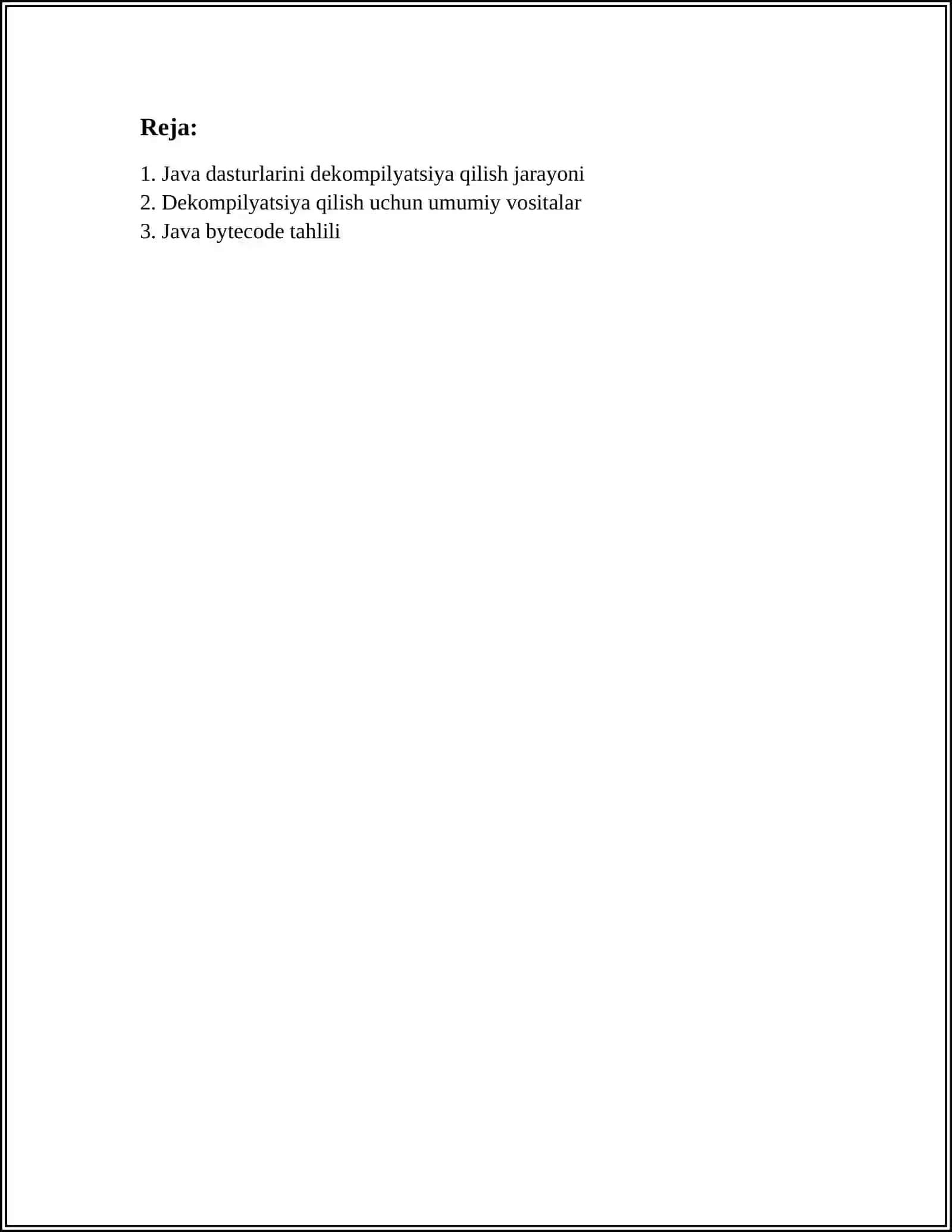 JAVA DASTURLARINI DEKOMPILYATSIYA QILISH 2