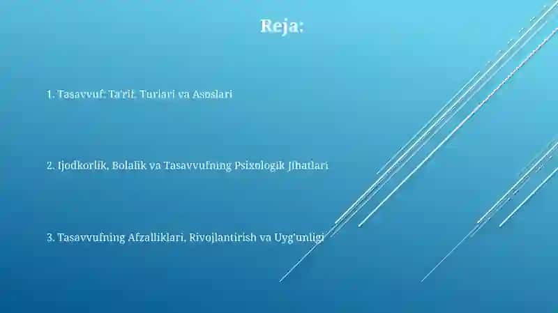 Tasavvufning Afzalliklari, Rivojlantirish va Uyg'unligi 2