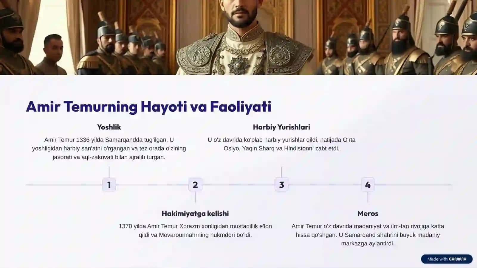 Amir Temurning Harbiy Yurishlari mavzusida tayyor taqdimot 2