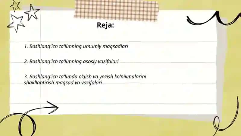 Boshlang'ich ta‘limning maqsad va vazifalari 2