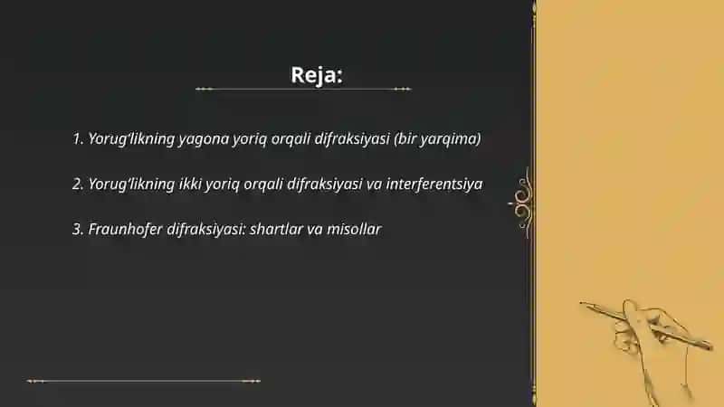 Yorug’lik difraksiyasi xodisasi 2