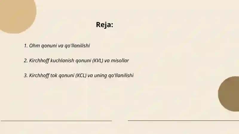 Ohm qonuni va qo'llanish 2