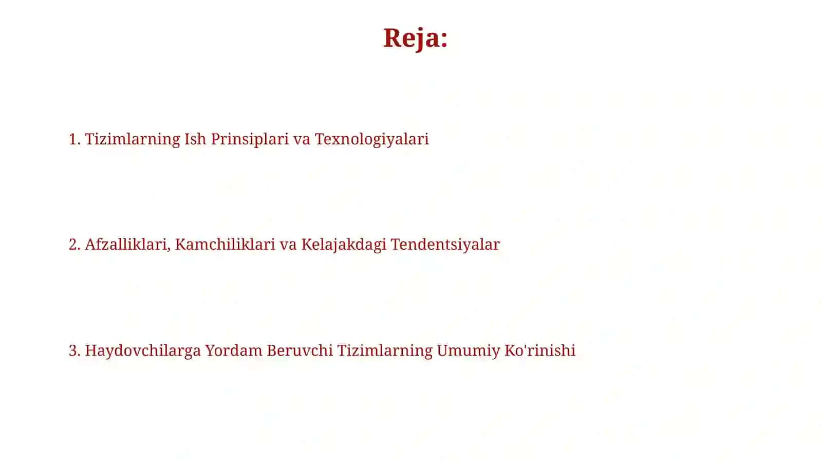 Avtomobil haydovchisigayordamchitizimlar 2