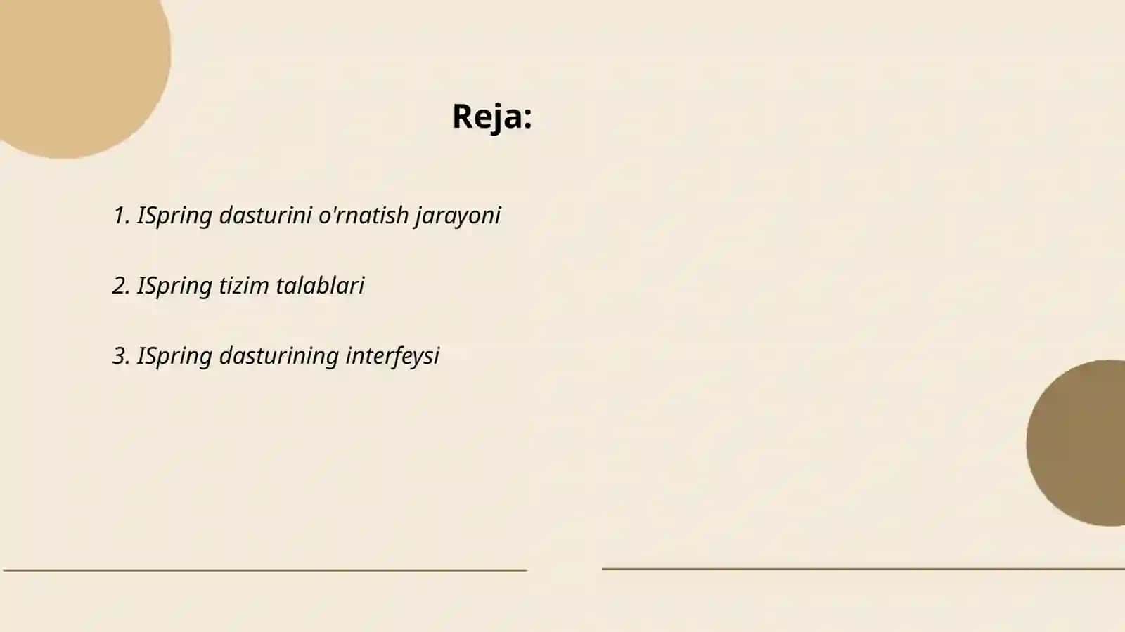 ISpring dasturini o'rnatish, sozlash va nazorat testlari yaratish 2