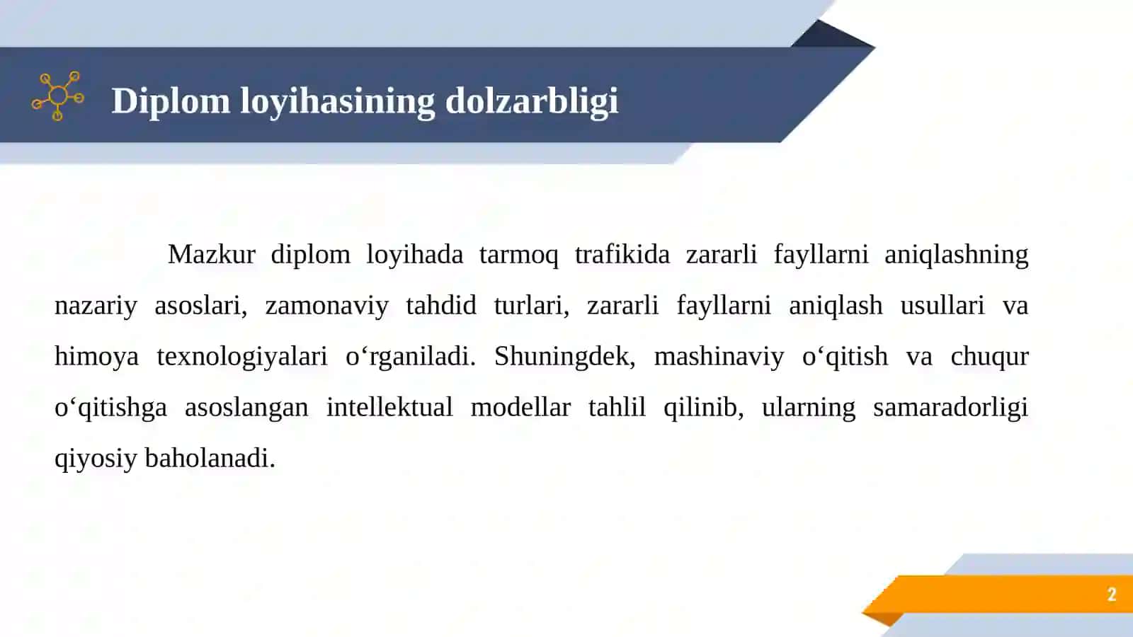 Tarmoq trafikida zararli fayllarni aniqlashning intellektual usullari tahlili 2