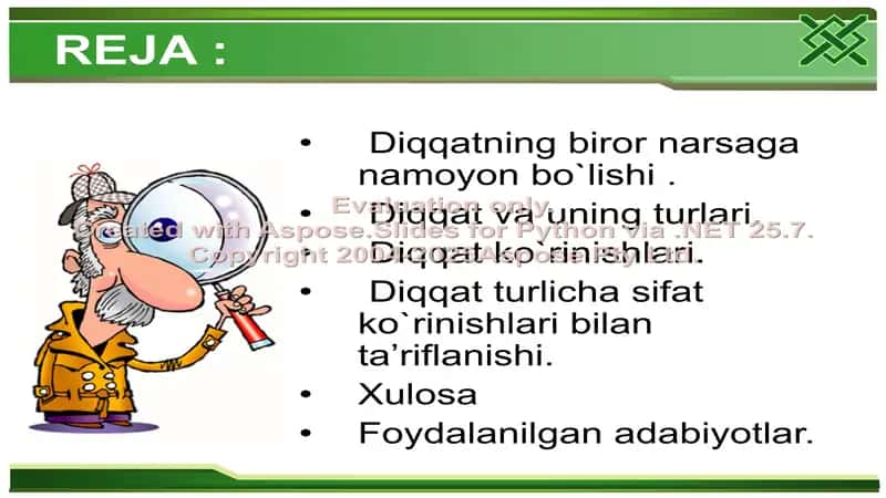 Diqqat haqida taqdimot 2