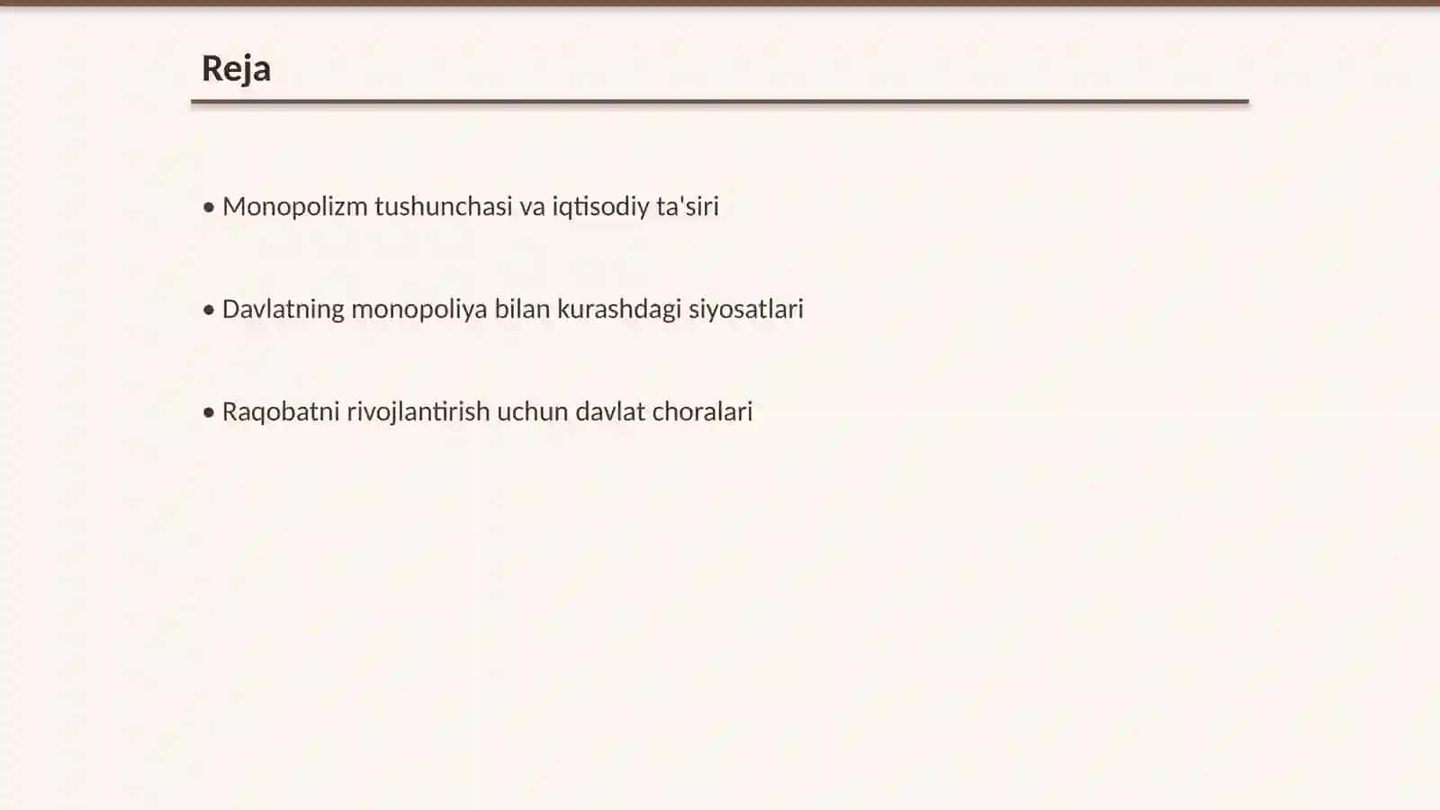 IQTISODIYOTIDA MONOPOLIZMGA QARSHI SIYOSAT VA RAQOBATNI RIVOJLANTIRISHDA DAVLATNING RO'LI 2