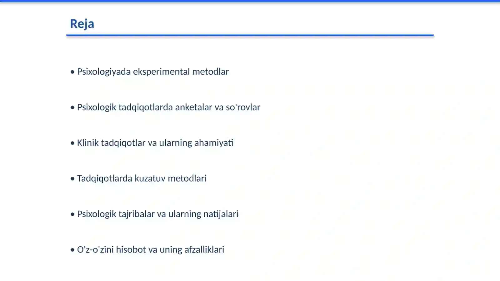 Hozirgi zamon psixologiyaning tadqiqot metodlari 2