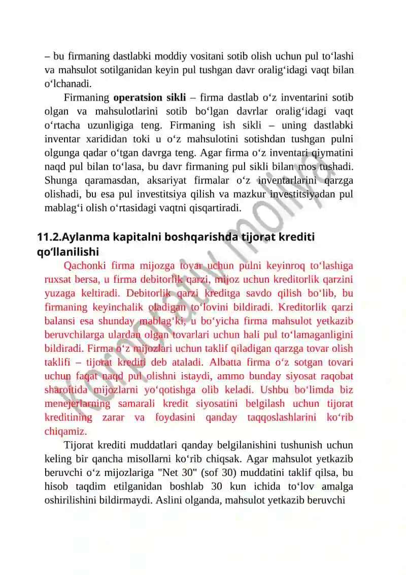 KORPORATIV TUZILMALARDA AYLANMA KAPITAL, RISK VA DAROMADLILIK 2