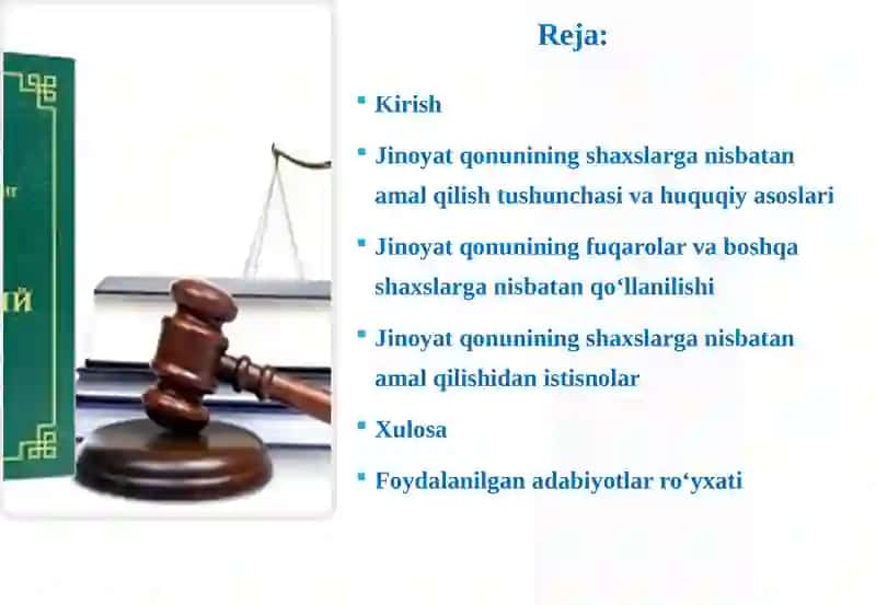 Jinoyat qonunining shaxslarga nisbatan amal qilishi 2
