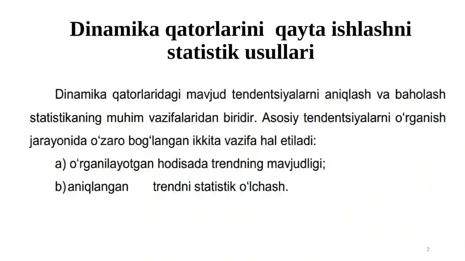 Dinamika qatorlari seminar 2