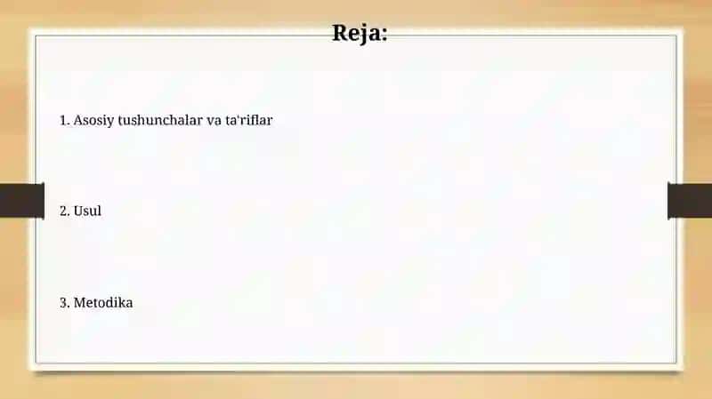 Asosiy ta'rif va tushunchalar. Metod va metodologiya 2