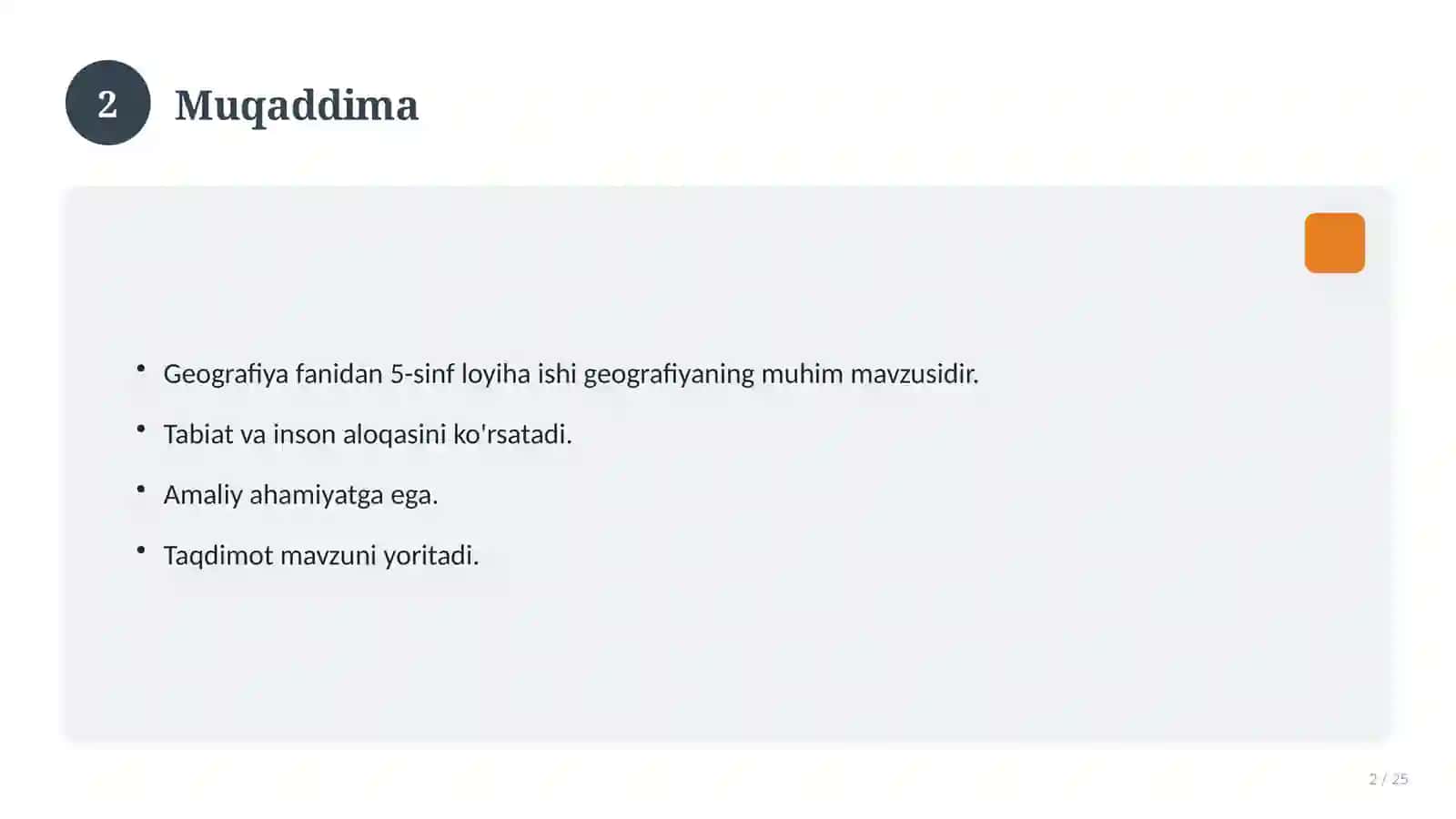 Geografiya fanidan 5-sinf loyiha ishi 2