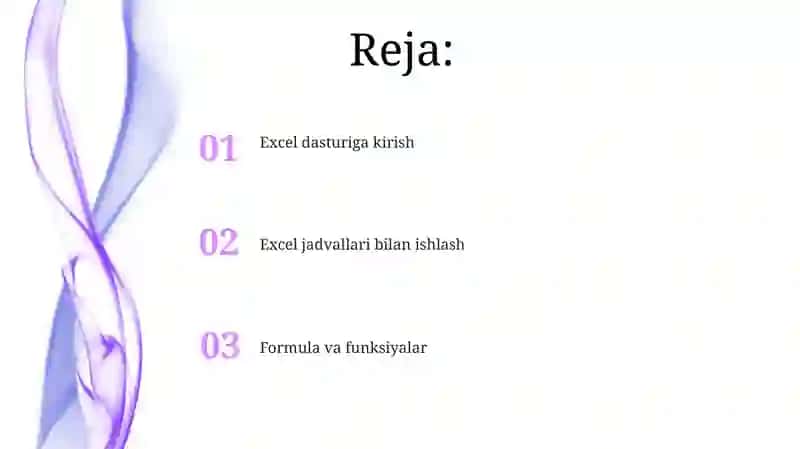 Excel dasturi 2