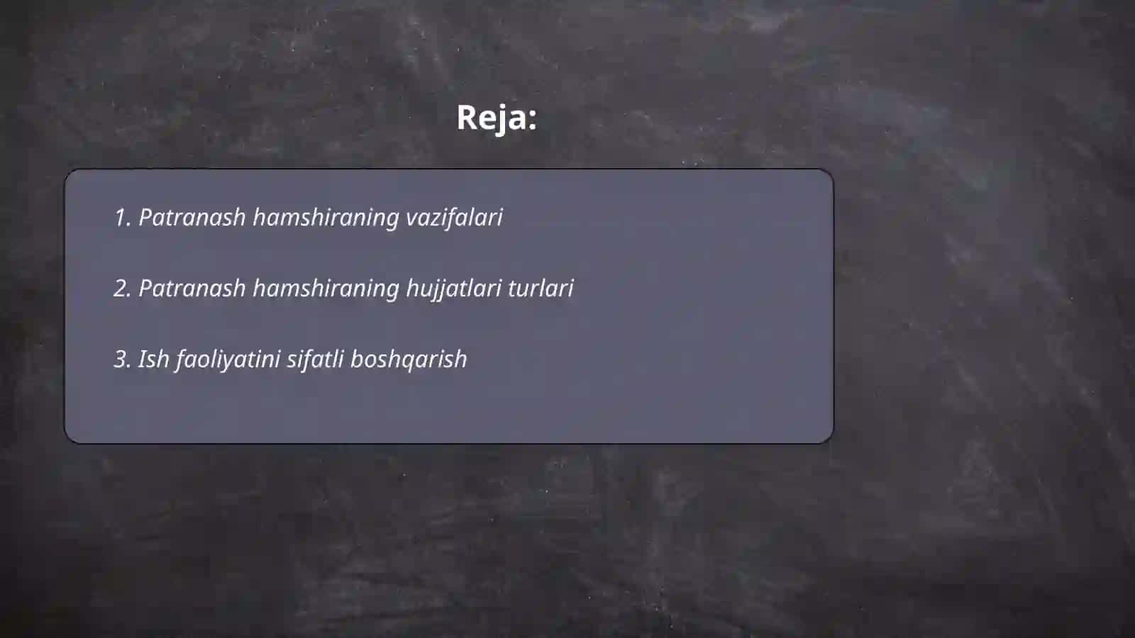 Patranash hamshiraning hujjatlari patranash hamshirasi ish faoliyatining sifat monitoringi 2