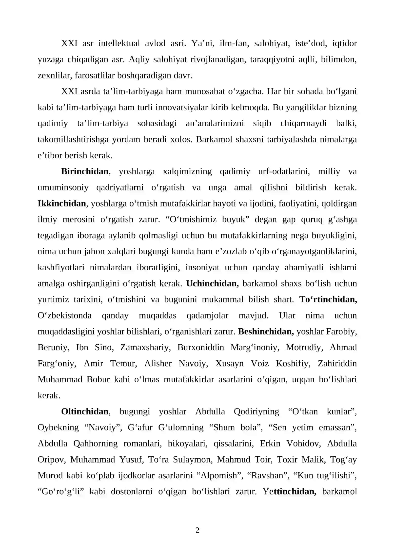 Barkamol shaxsni tarbiyalash vositalari 2