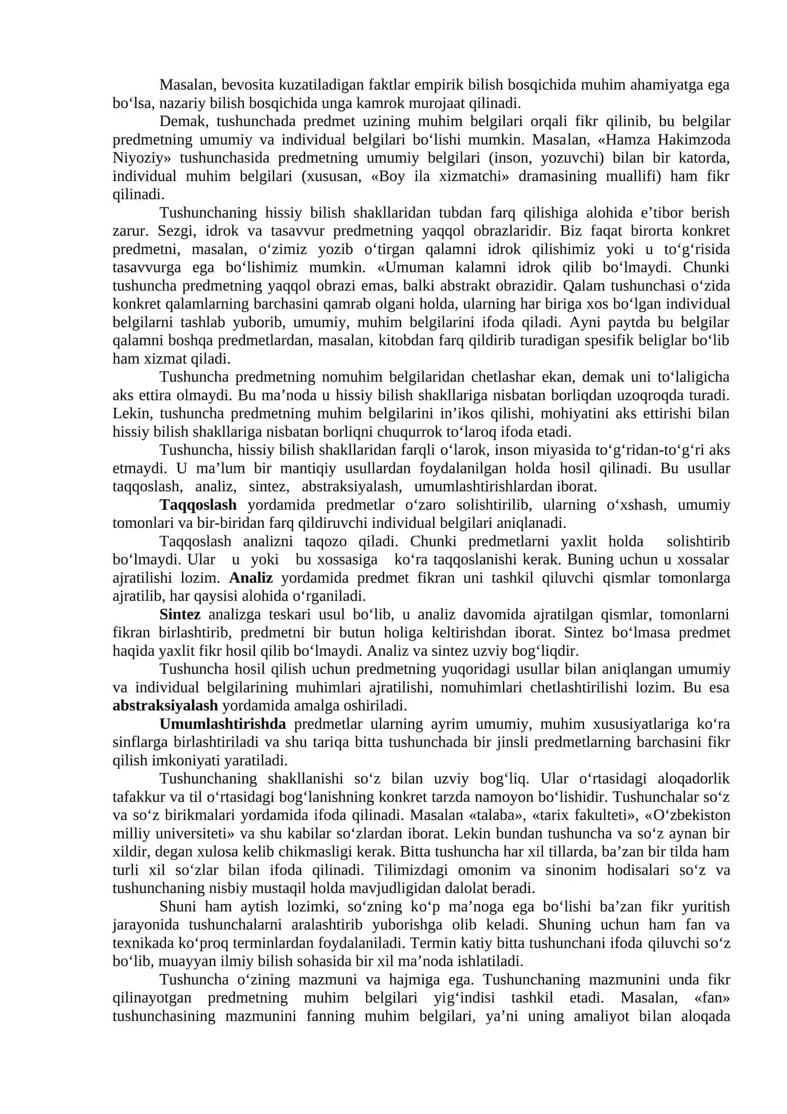 TAFAKKURNING MANTIQIY SHAKLLARI: TUSHUNCHA, HUKM. XULOSA CHIQARISH 2